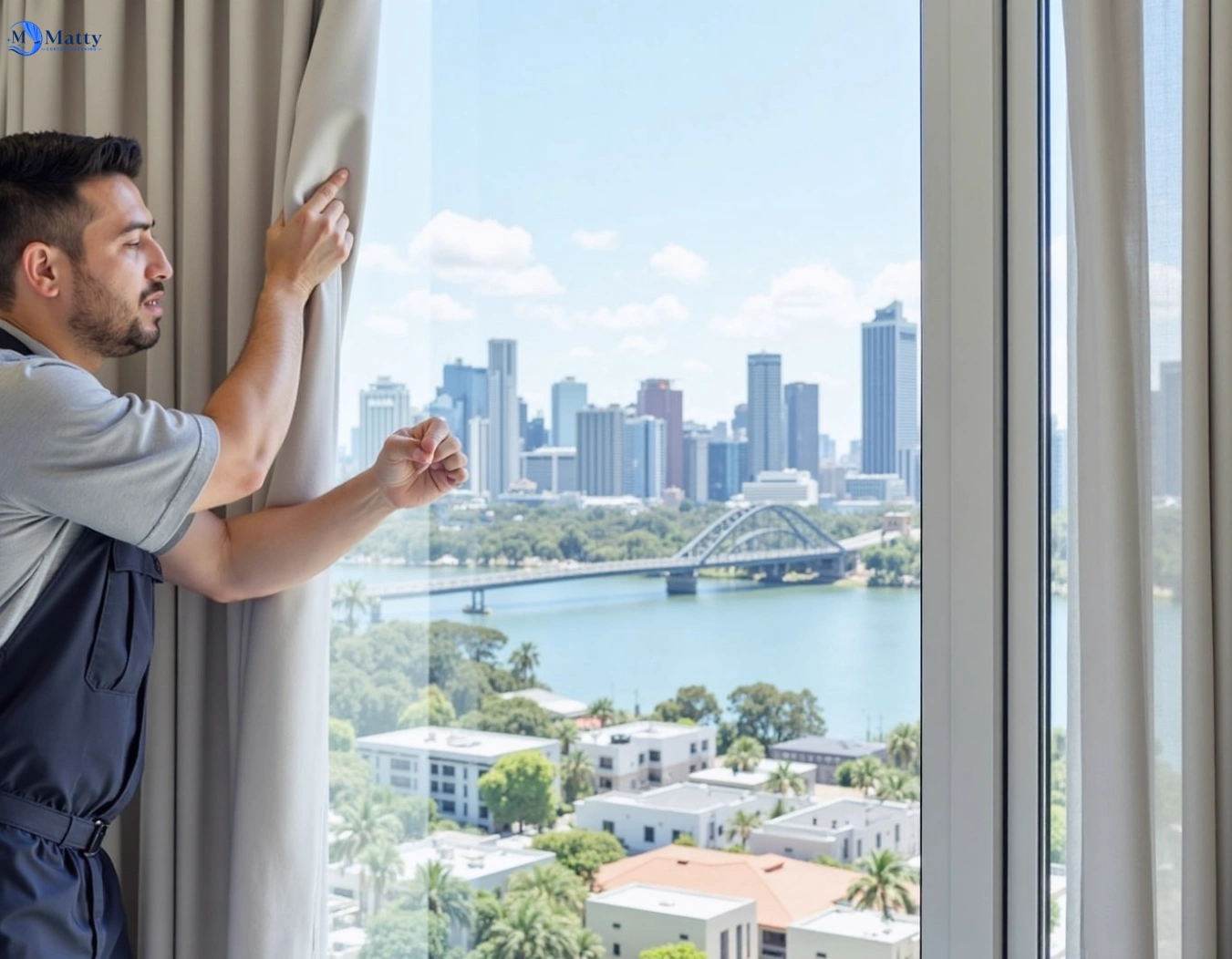 Professional curtain steam cleaning service clagiraba QLD by Matty Curtain Cleaning