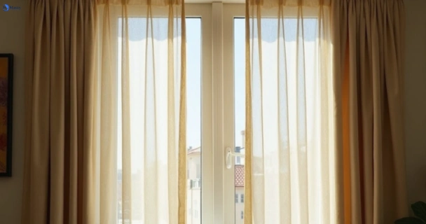 Dusty and dull curtains in clagiraba before steam cleaning